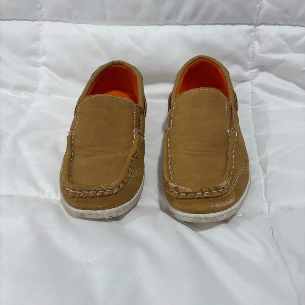 American Exchange Boys Loafers | Tan Slip-On Shoes | Size 13